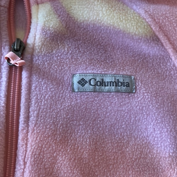 Gently Loved Girls Columbia Vibrant Pink and Yellow Fleece Jacket - Picture 2 of 9